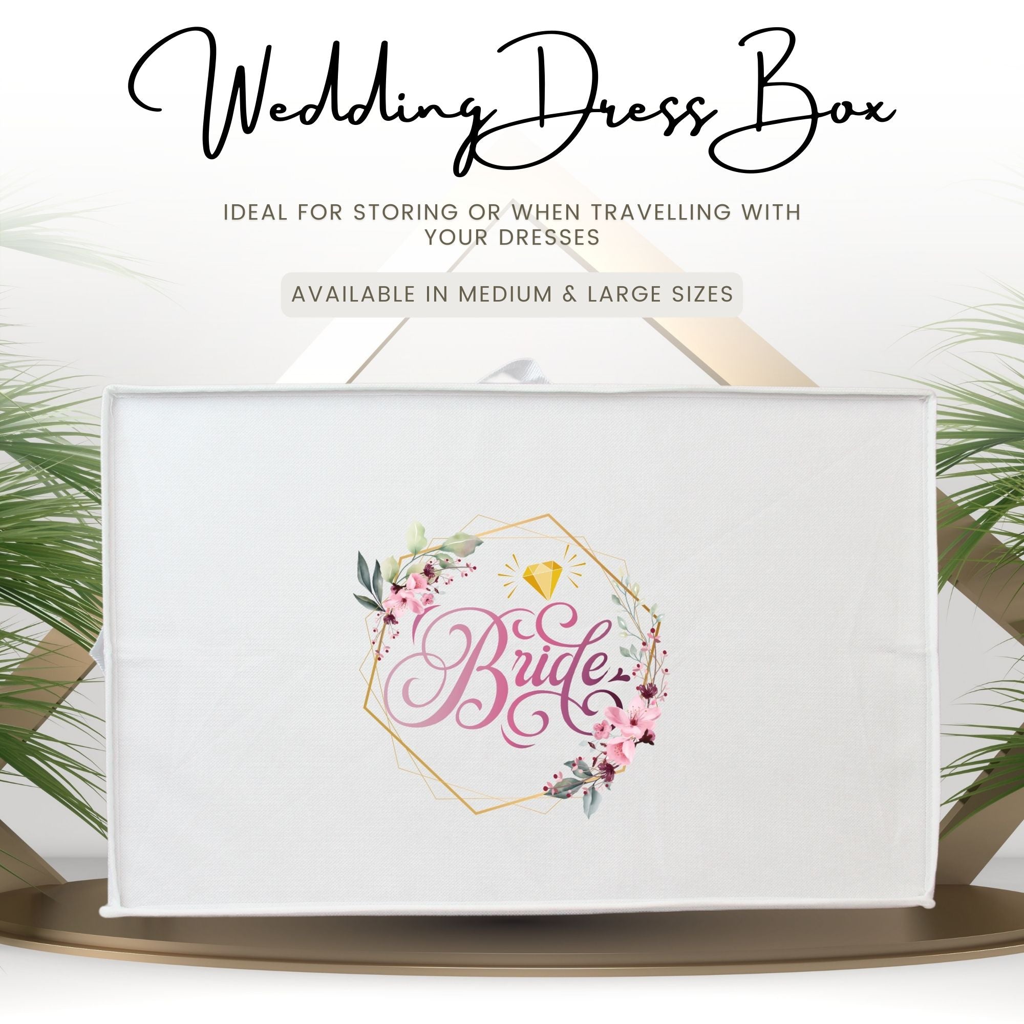 Hoesh UK Bridal Gown Garment Storage Box - Printed Wedding Dress Storage Box With The Bride